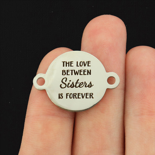 The love between Sisters is forever Stainless Steel Charms - BFS027-5112