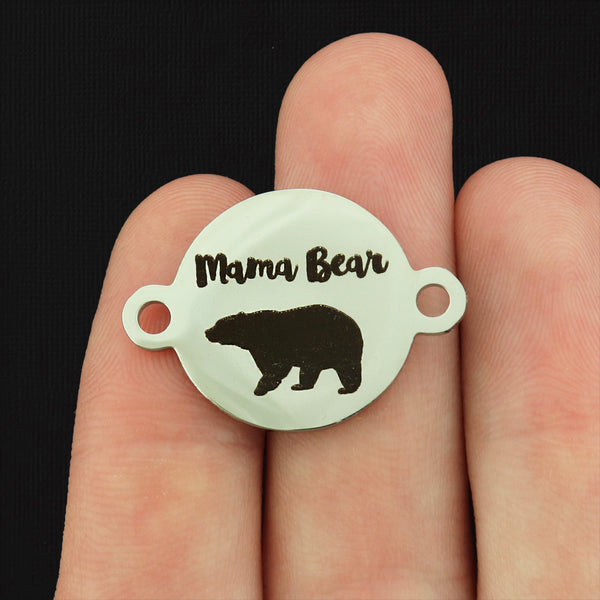 Mama Bear Stainless Steel Charms - BFS027-5436