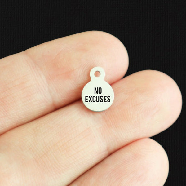 No Excuses Stainless Steel 8mm Loop Charms - BFS004-8114