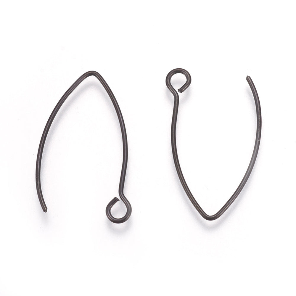 Boucles d'oreilles créoles en acier inoxydable - Fermoir arrière 40 mm - 2 pièces 1 paire - Z105