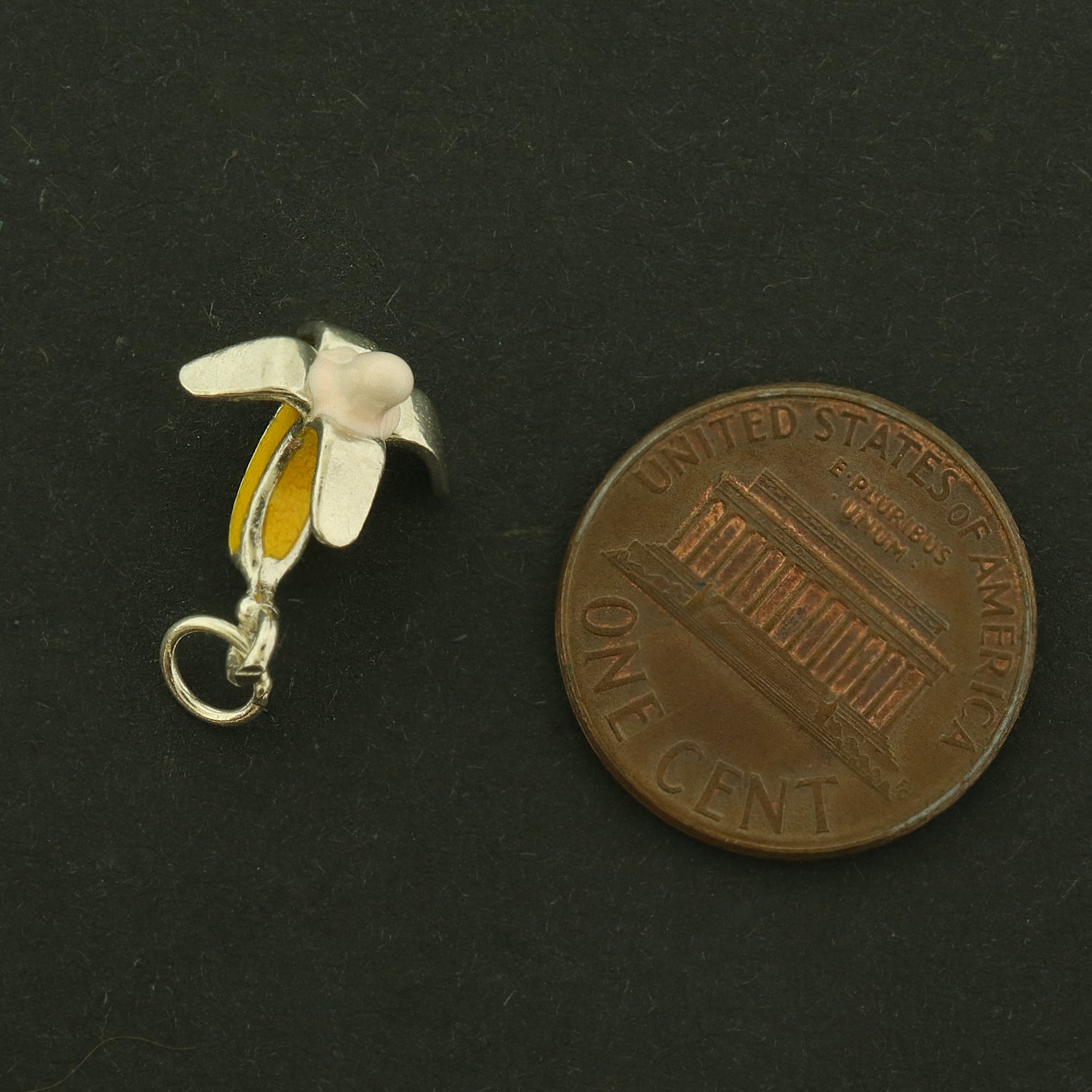 Banana Sterling Silver Enamel Charm 3D - ST305