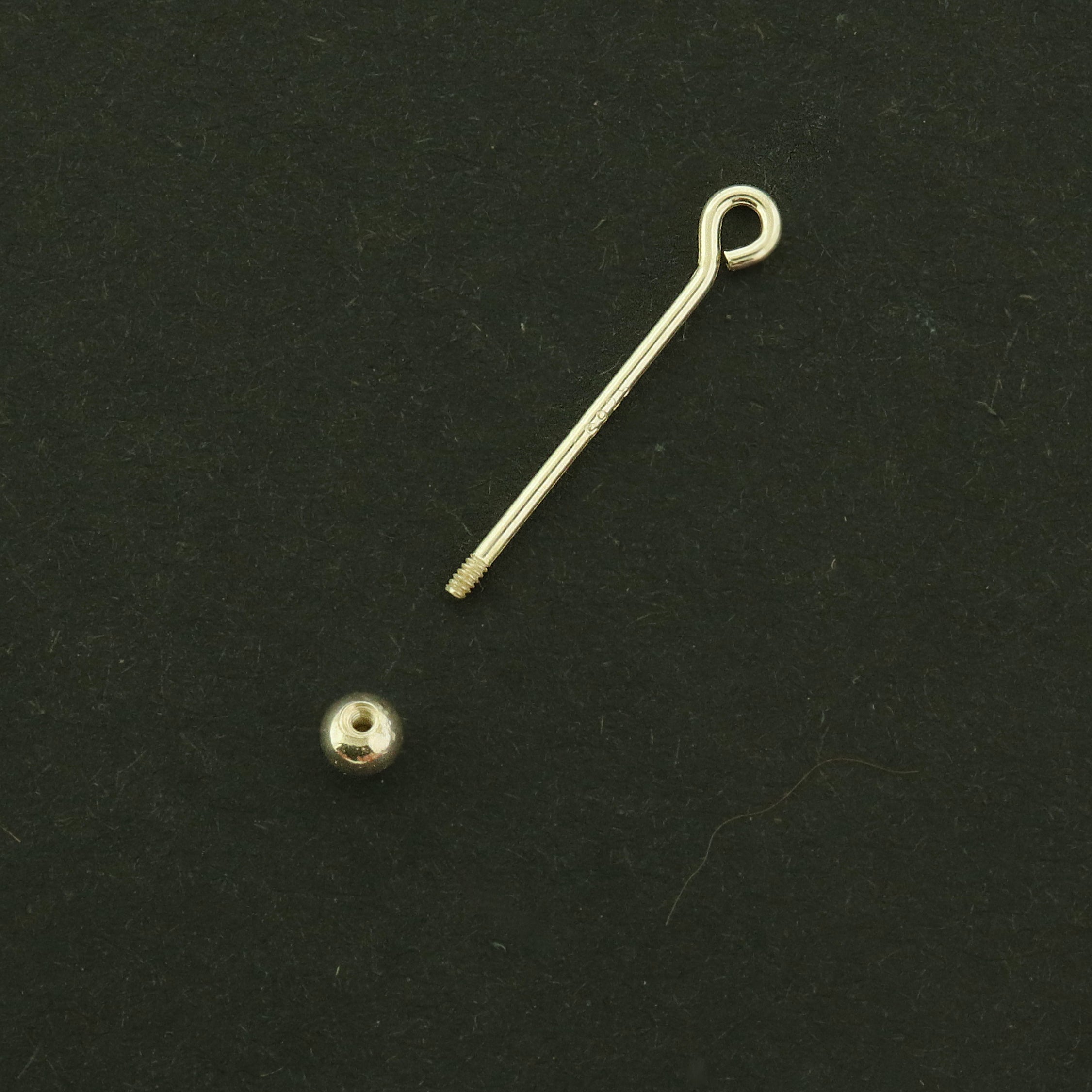 Bead Holder Sterling Silver Eye Pin Screw Rods - Perfect for Beads! - ST296A