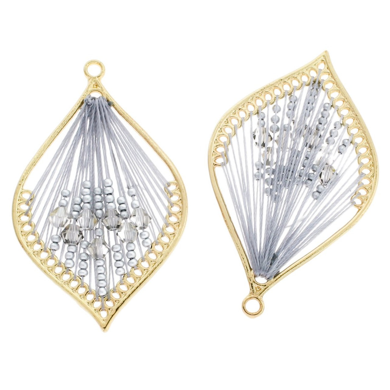 Beaded Woven Gold Tone Pendant - Choose Your Color!