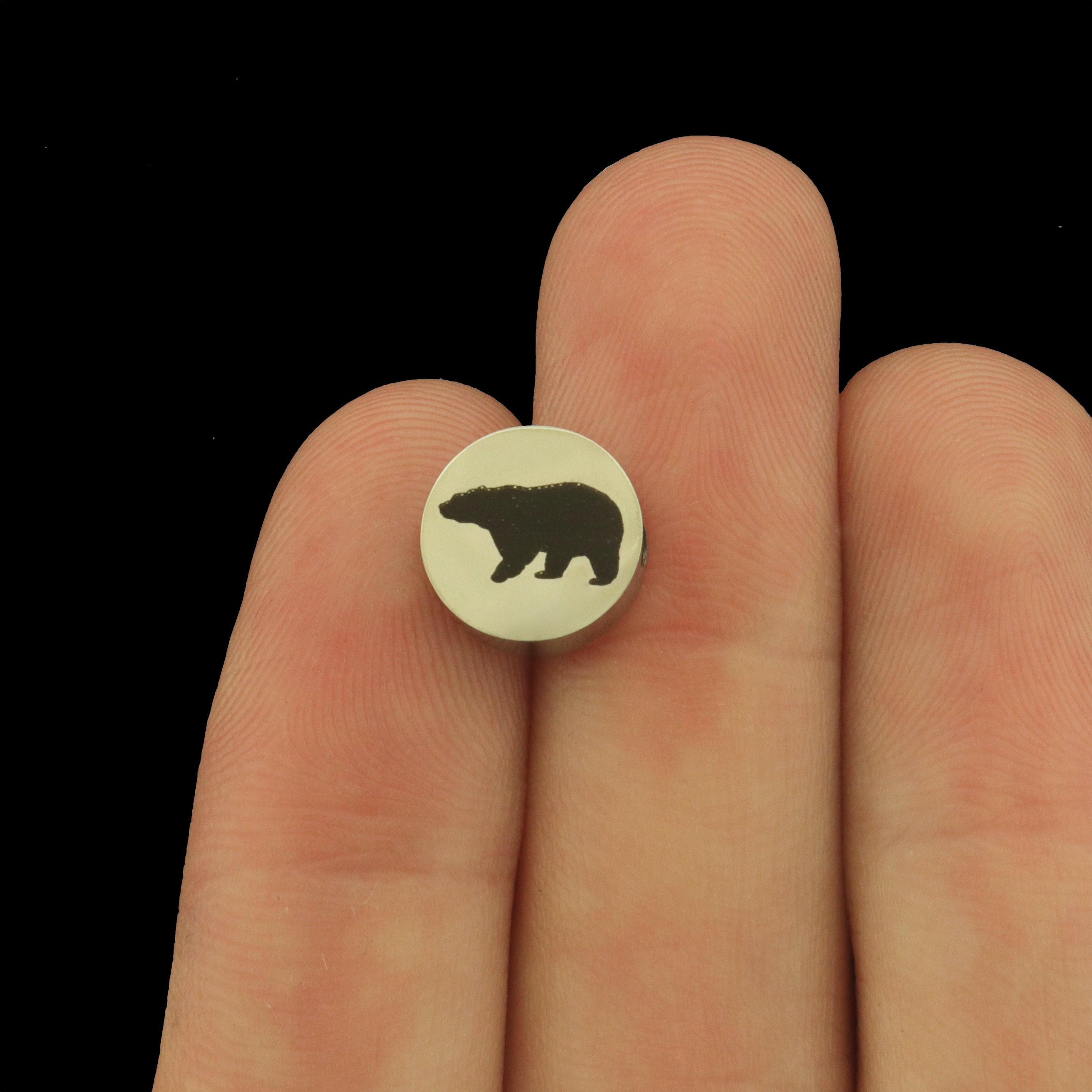 Bear Stainless Steel Beads - Mama Bear Bead - Choose Your Size - BFS034S-8283