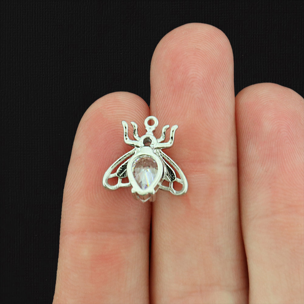 Bee Platinum Plated Charm with Inset Rhinestone - SC945