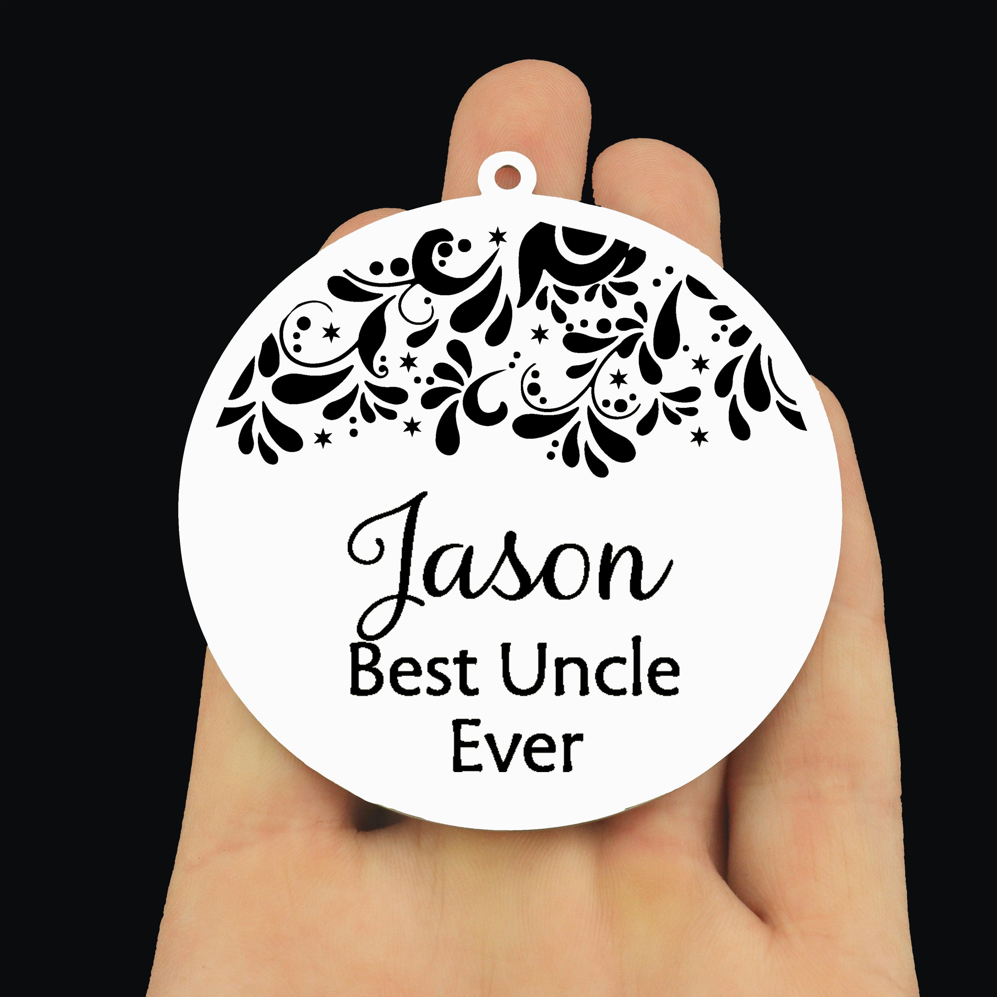 Custom Best Uncle Stainless Steel Ornament - Customize the Name!
