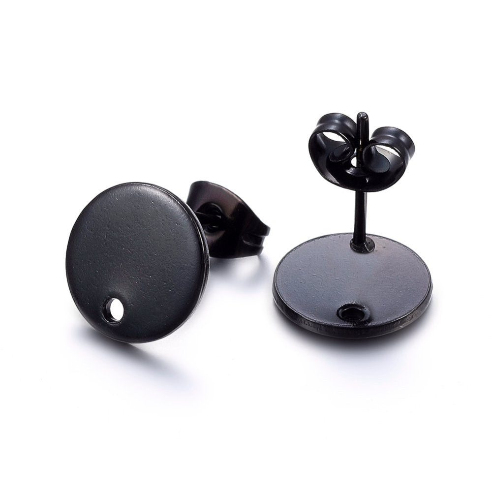 Boucles d'oreilles créoles en acier inoxydable - Fermoir arrière 40 mm - 2 pièces 1 paire - Z105