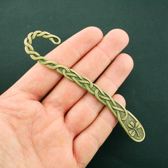 Bookmark Antique Bronze Tone Charm 2 Sided - BC1662