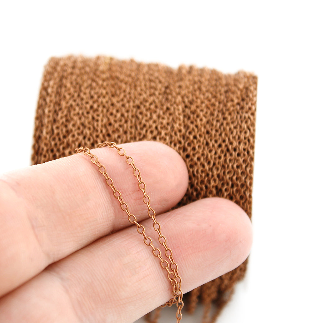 Brass Cable Chain - 1.5mm - Choose Your Length & Tone!