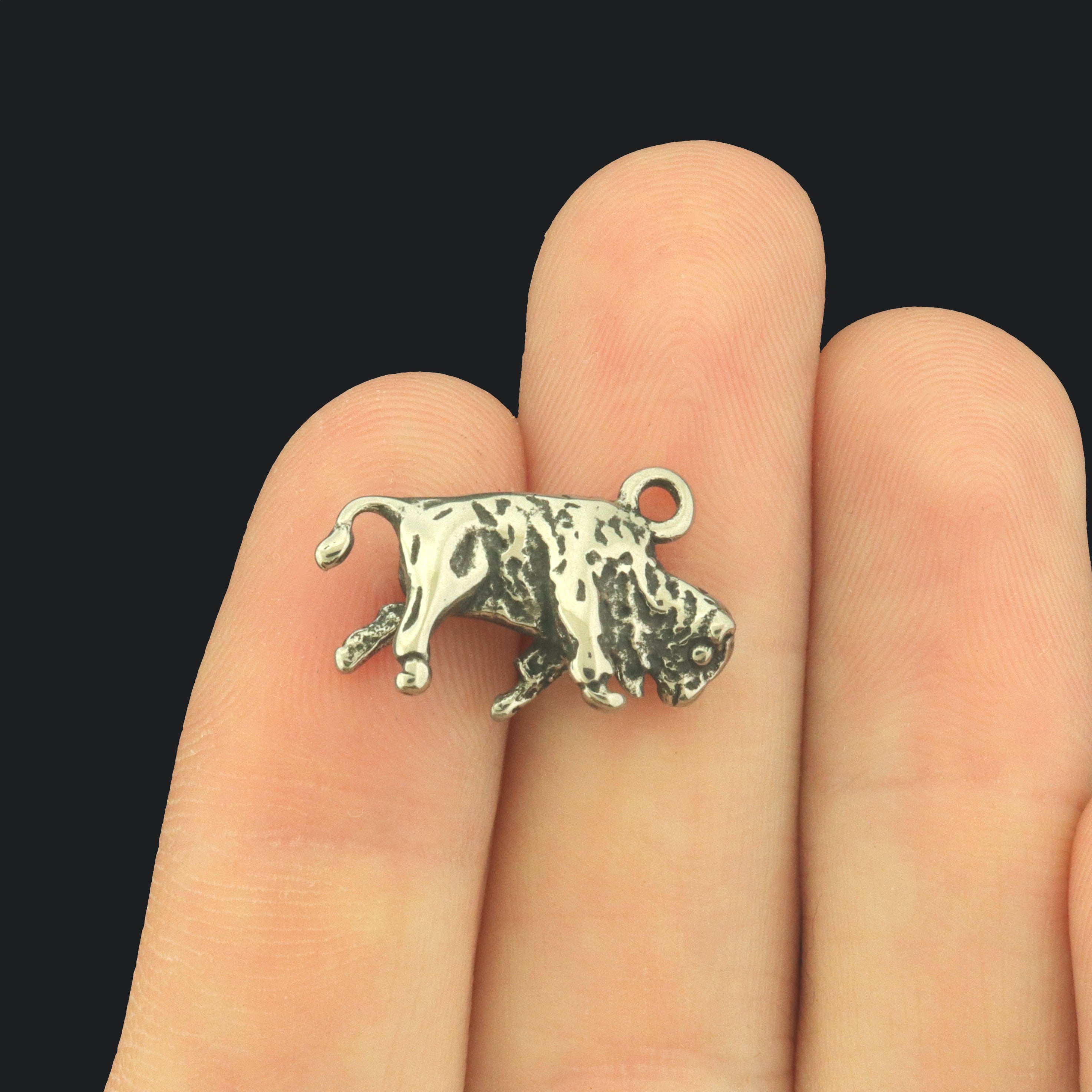 Buffalo Stainless Steel Charms 2 Sided - SSP772