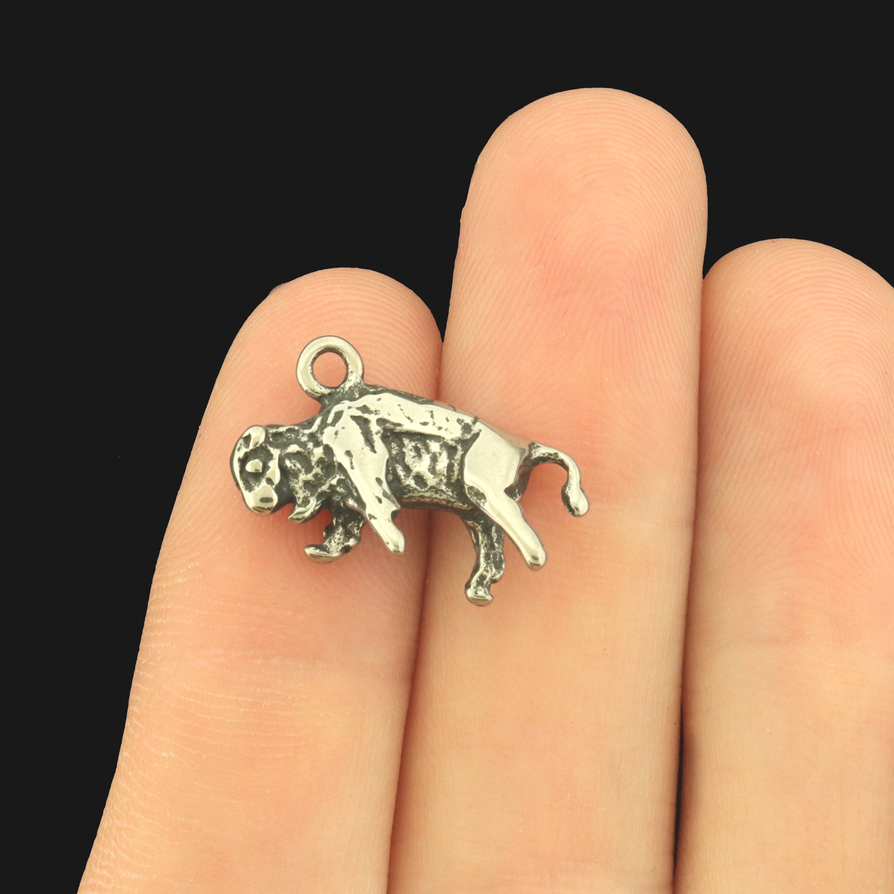 Buffalo Stainless Steel Charms 2 Sided - SSP772