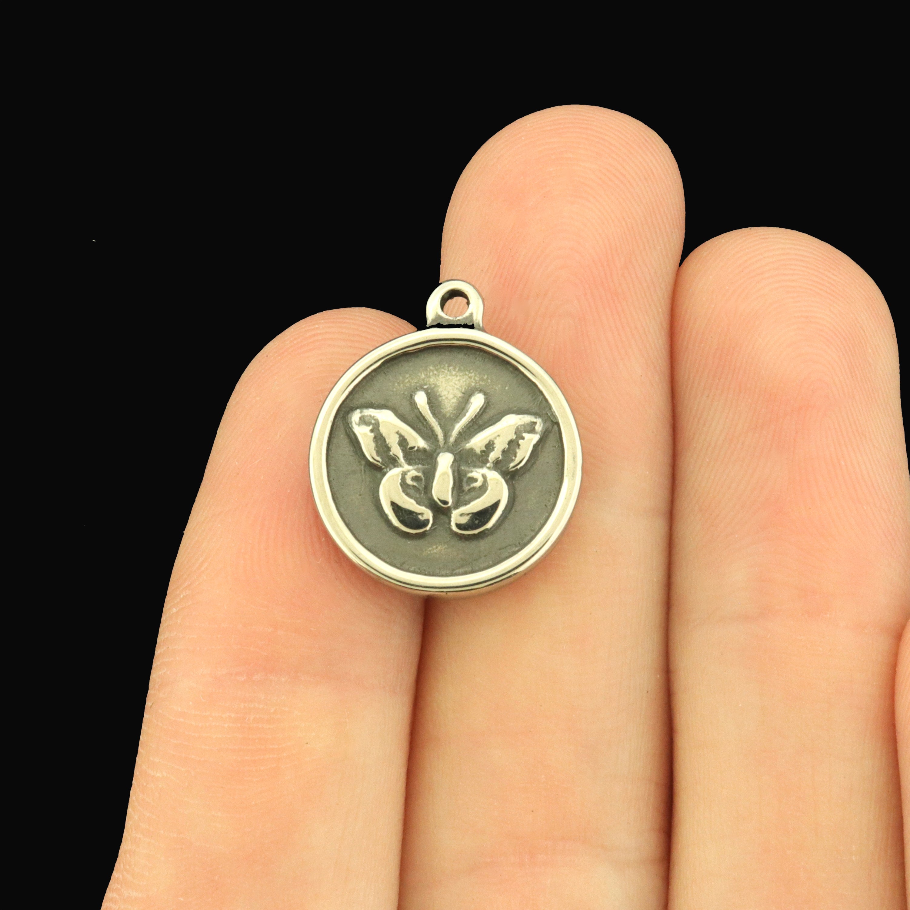 Butterfly Stainless Steel Charms 2 Sided - SSP774