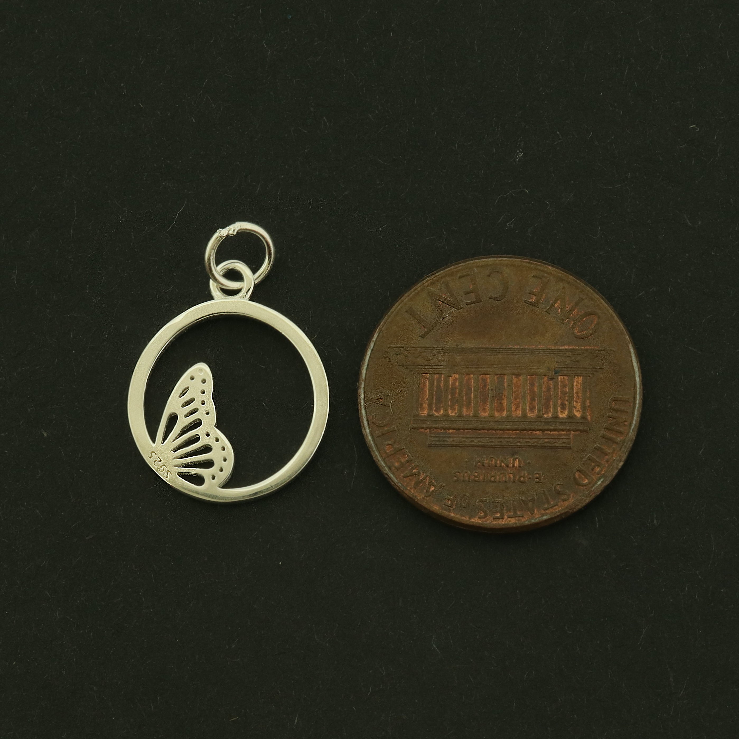 Butterfly Sterling Silver Charm - Outline Design - ST020