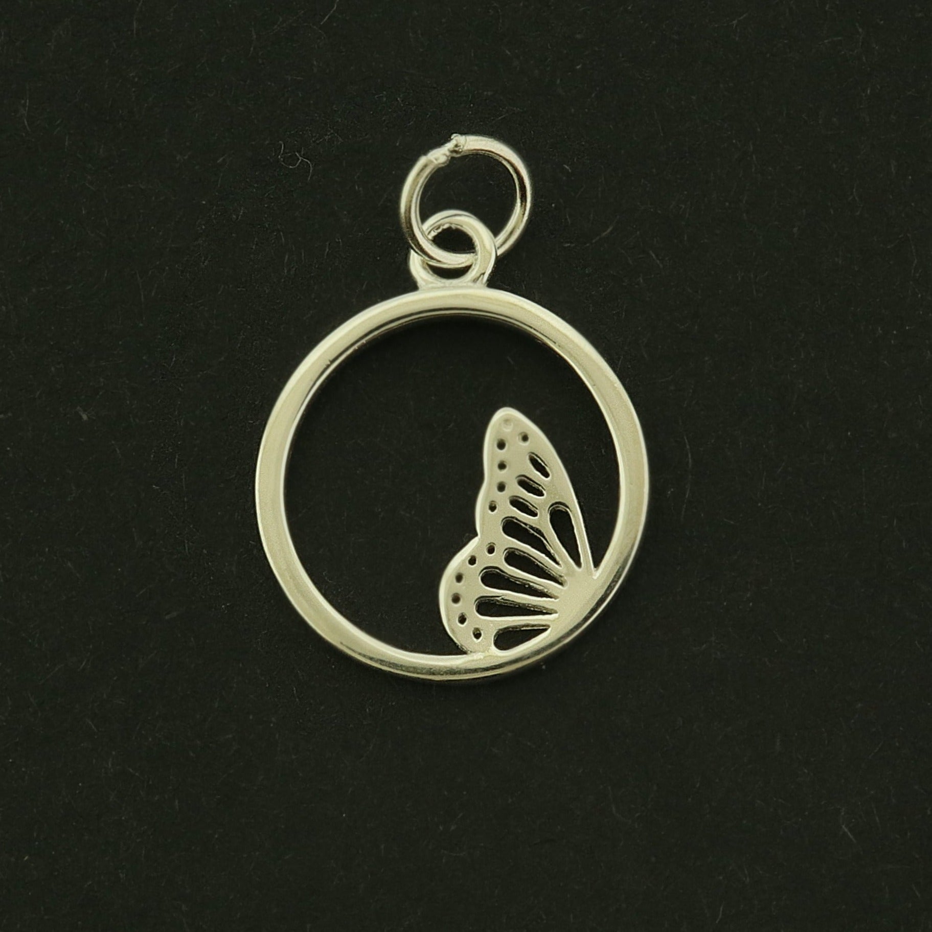 Butterfly Sterling Silver Charm - Outline Design - ST020