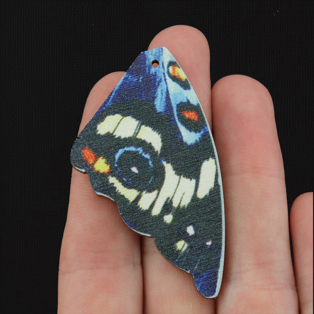 Butterfly Wing Natural Wood Charms - 2 Pieces 1 Pair - Choose Your Design