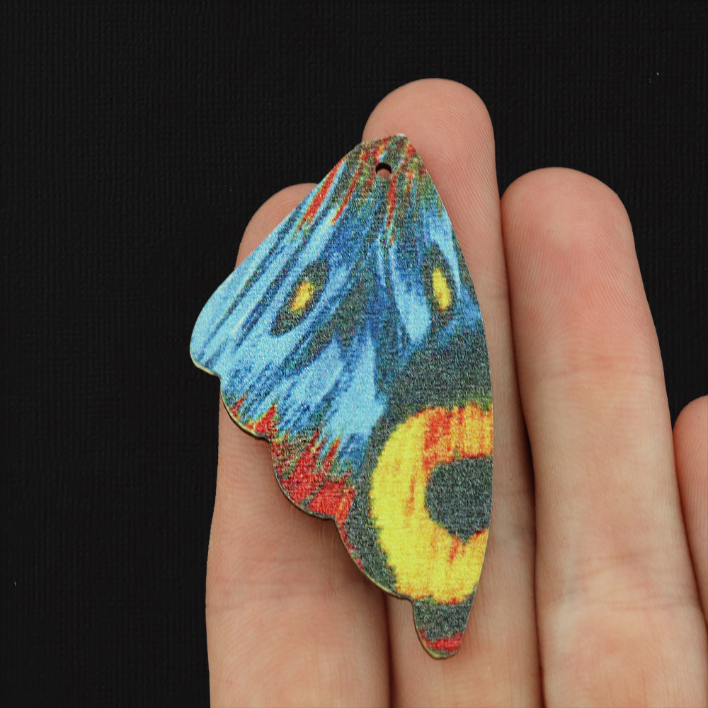 Butterfly Wing Natural Wood Charms - 2 Pieces 1 Pair - Choose Your Design