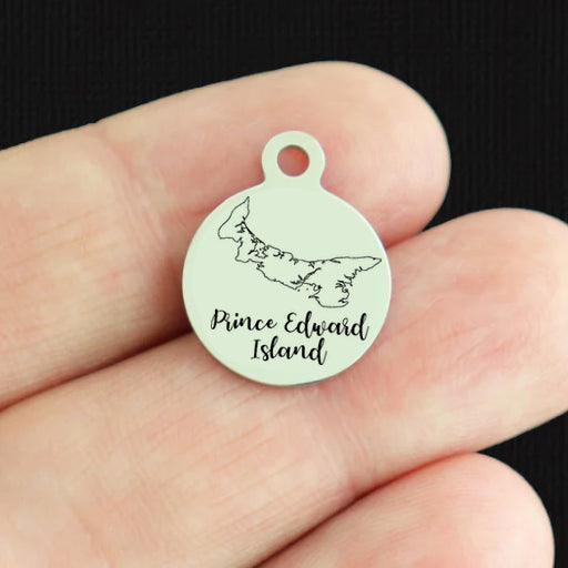 Canadian Province Outline Stainless Steel Small Round Charms - Choose Your Province!