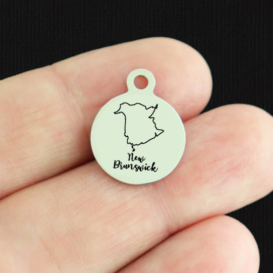 Canadian Province Outline Stainless Steel Small Round Charms - Choose Your Province!