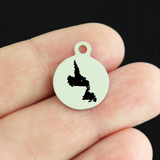 Canadian Province Stainless Steel Small Round Charms - Choose Your Province!