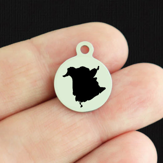 Canadian Province Stainless Steel Small Round Charms - Choose Your Province!