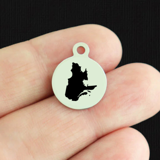Canadian Province Stainless Steel Small Round Charms - Choose Your Province!