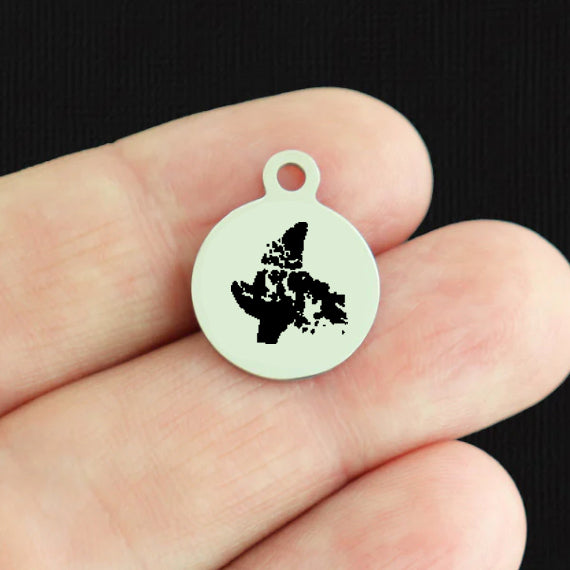 Canadian Province Stainless Steel Small Round Charms - Choose Your Province!