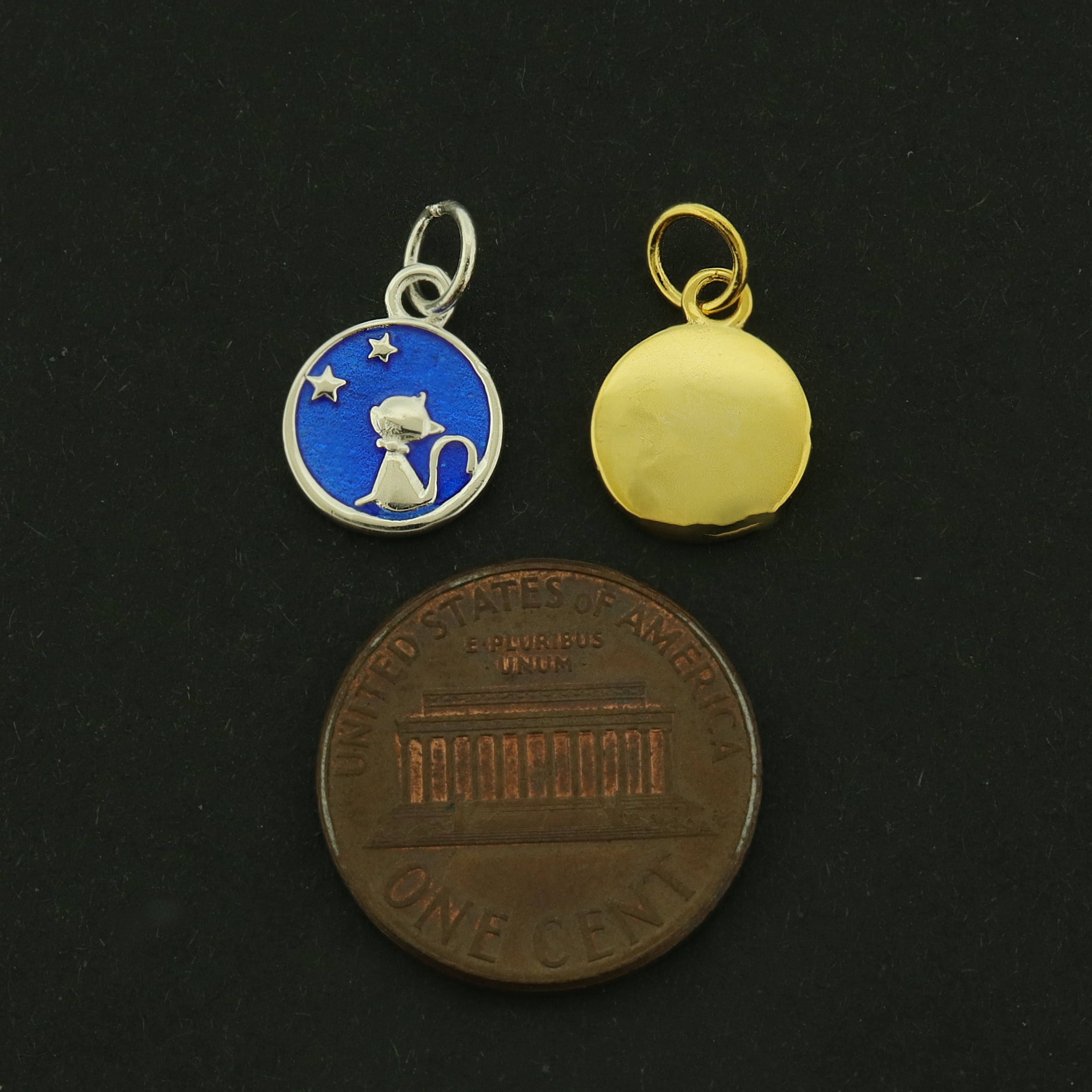 Cat Sterling Silver Charm - Celestial Pendant - Choose Your Tone!