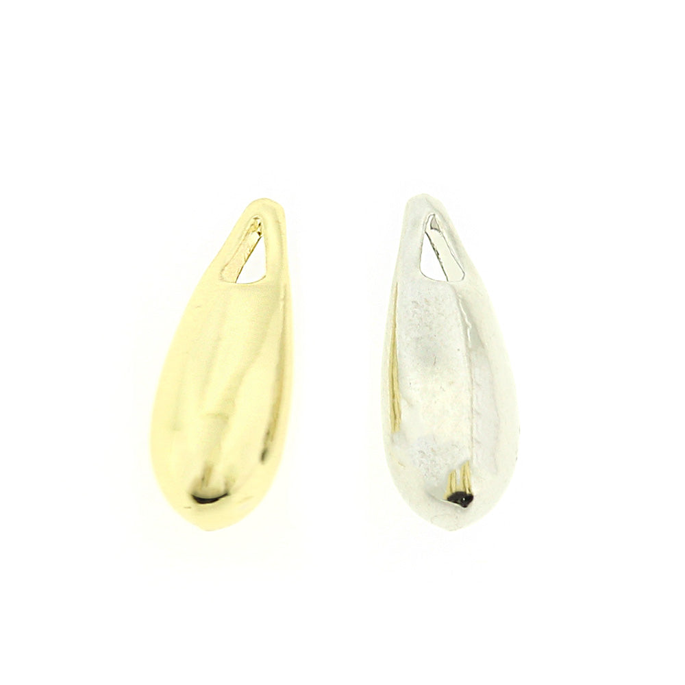 Goutte de chaîne argentée - 9 mm x 4 mm - 10 pièces - SC5863