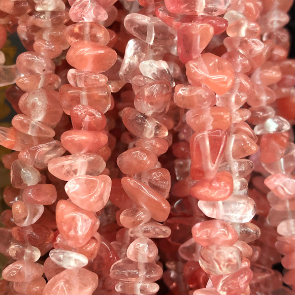 Chip Natural Rose Quartz Beads 5mm - 8mm - Deep Pink - 1 Strand 31.5" - BD2901
