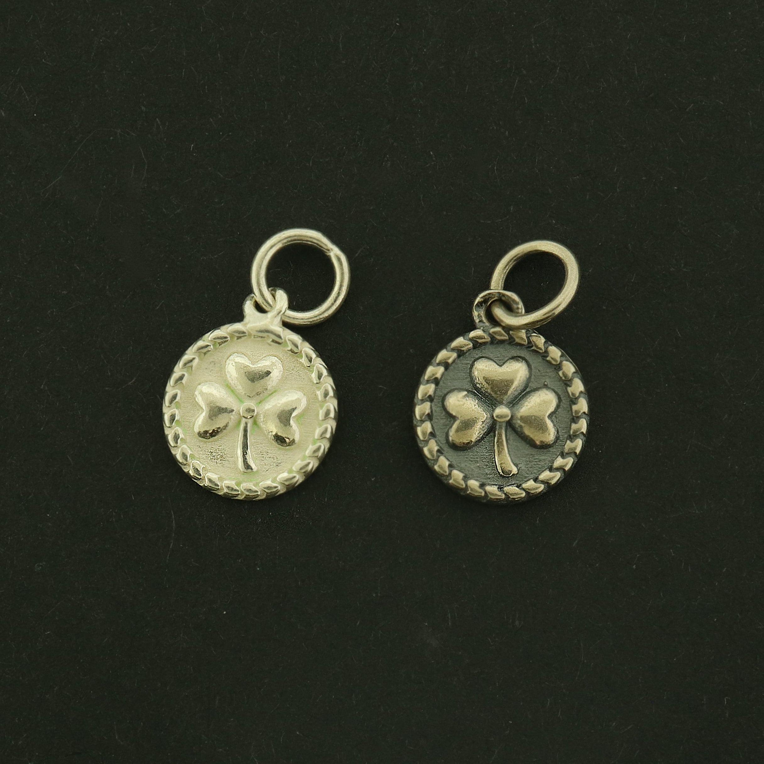 Clover Sterling Silver Charm - Three Leaf Clover - Choose Your Finish!