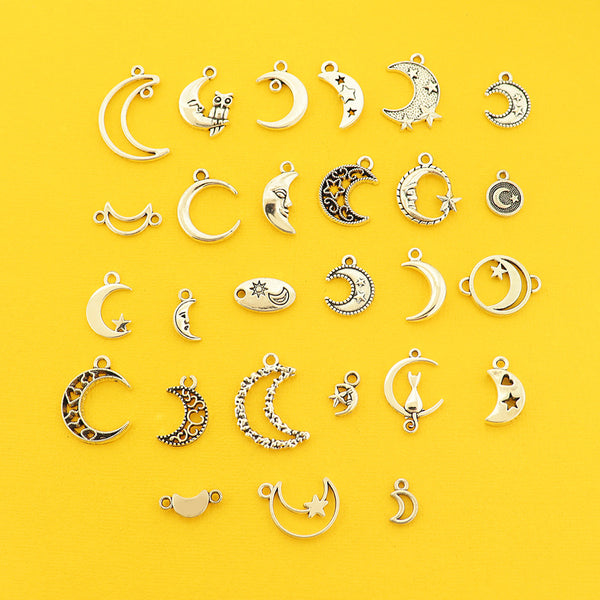 Deluxe Celestial Collection Antique Silver Tone 27 Different Charms - COL444H