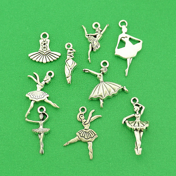 Ballet Collection Antique Silver Tone 9 Different Charms - COL448H