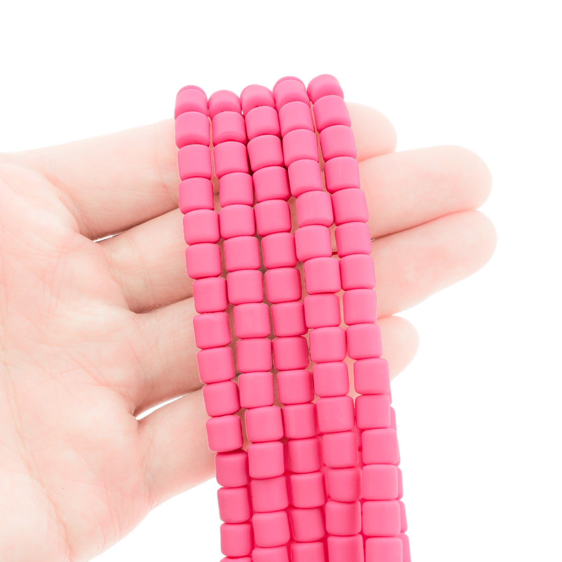 Column Polymer Clay Beads - 6mm - 1 Strand 63 Beads - Choose Your Color!