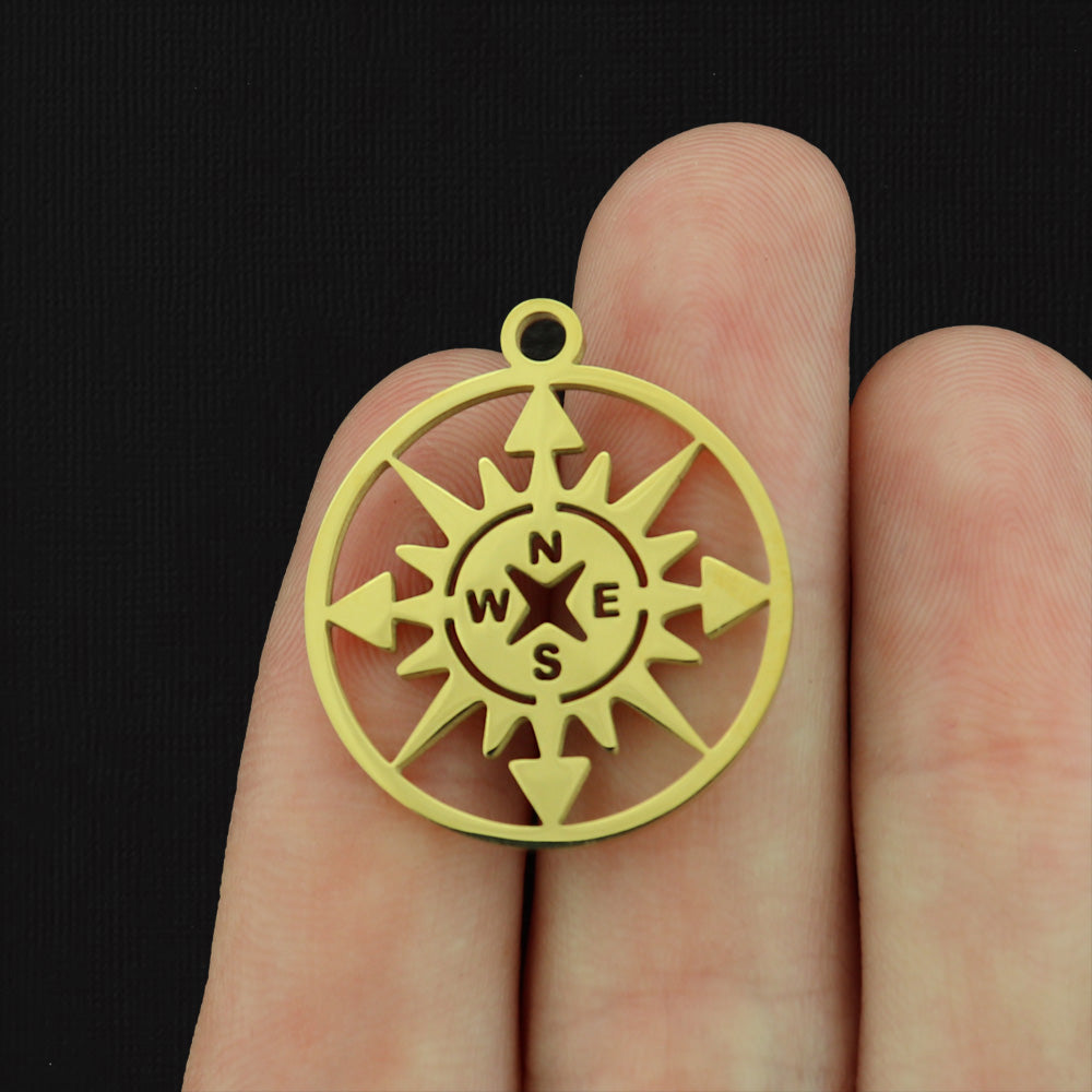 Compass Stainless Steel Charms - Choose Your Tone