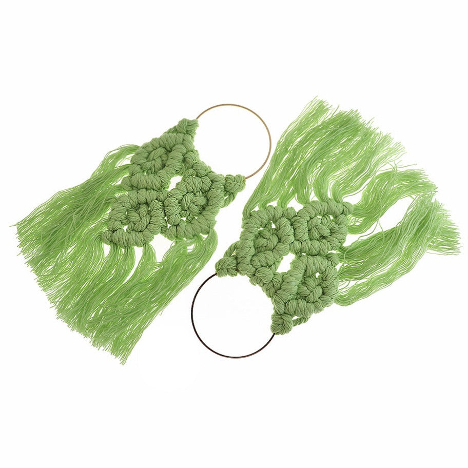 Cotton Threaded Fan Tassel - Gold Tone Loop - Choose Your Color!