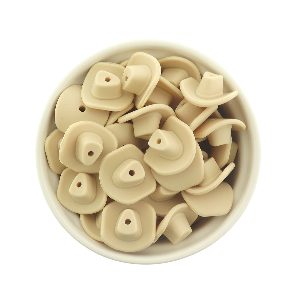 Cowboy Silicone Focal Beads - Cowboy Hat - 5 Beads - Choose Your Color