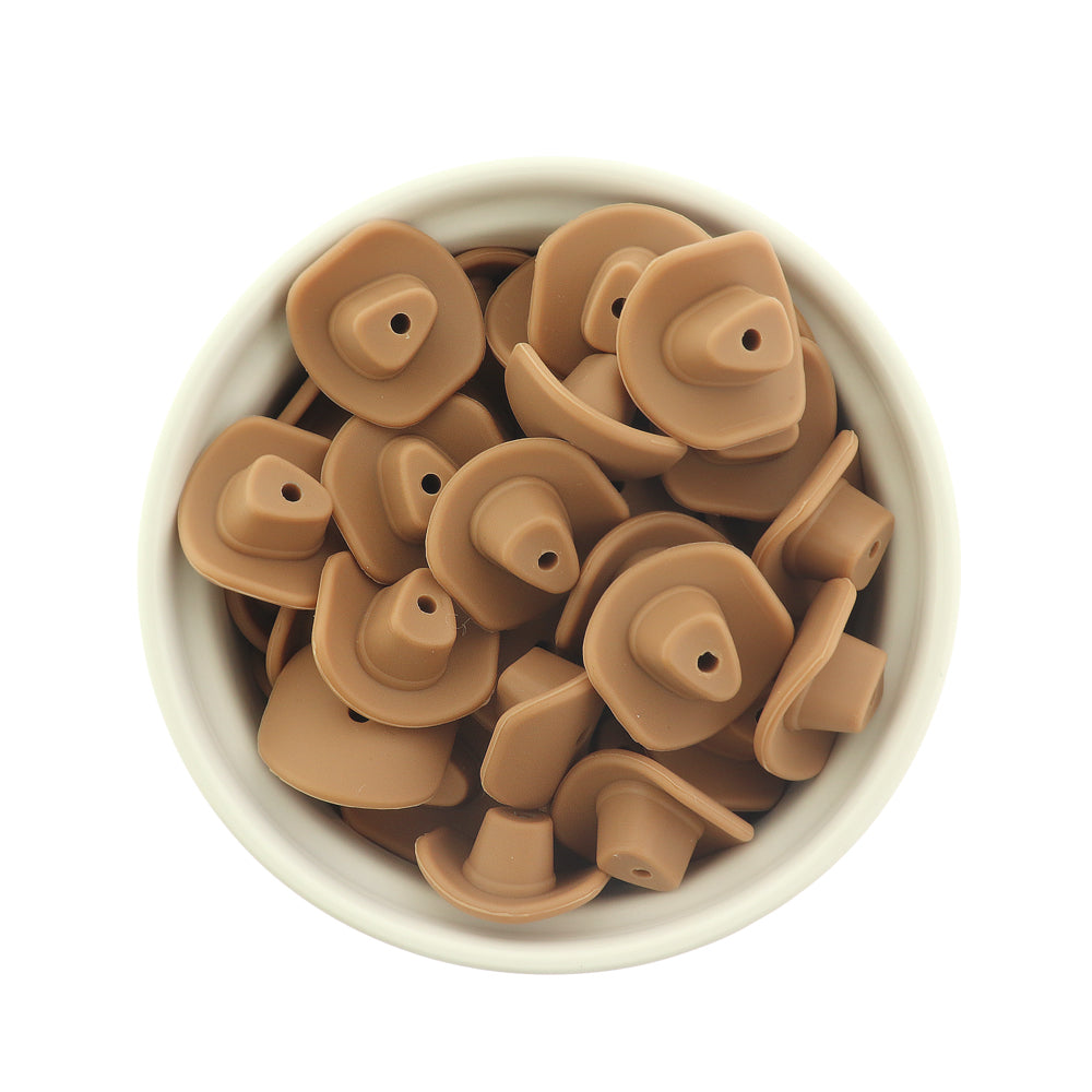 Cowboy Silicone Focal Beads - Cowboy Hat - 5 Beads - Choose Your Color