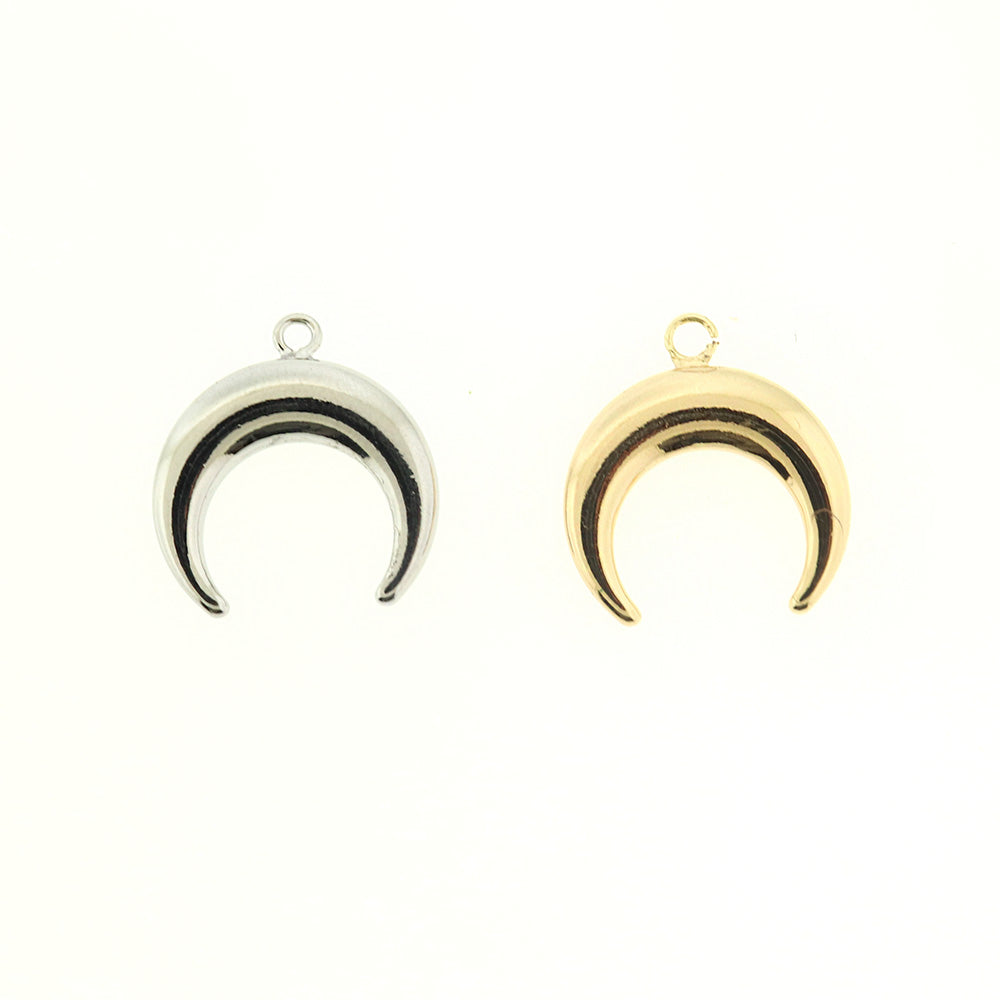 Crescent Moon Plated Copper Charm - Choose Your Tone
