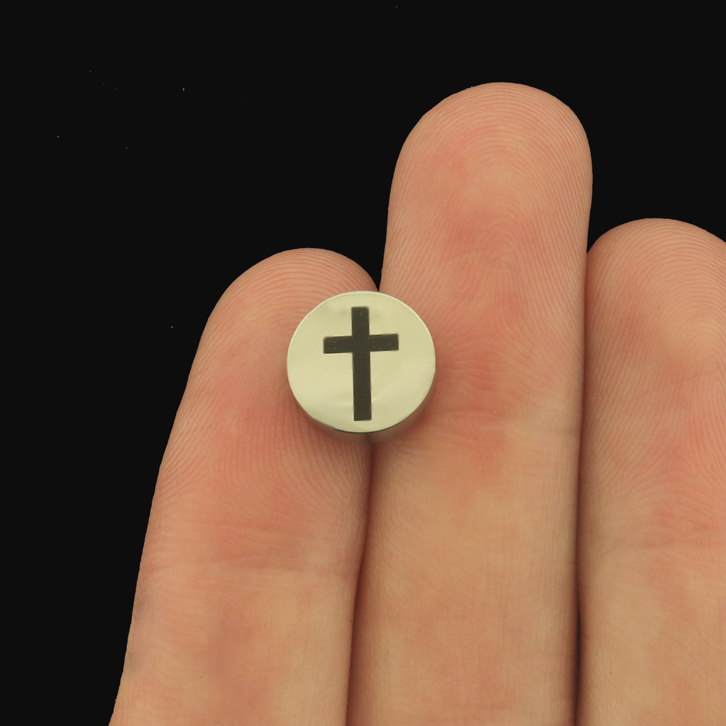 Cross Stainless Steel Beads - Religious Beads - Choose Your Size - BFS034S-8281