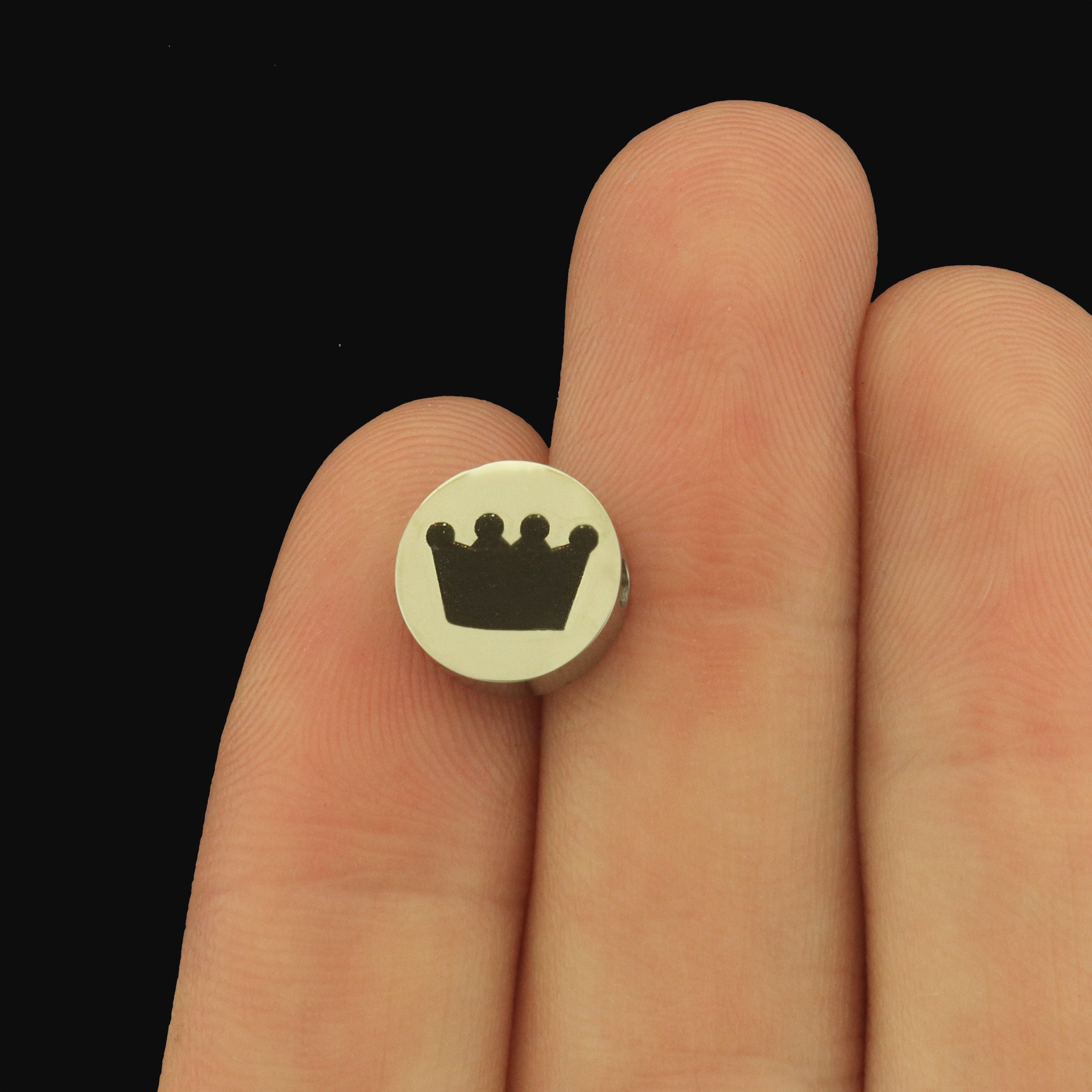 Crown Stainless Steel Beads - Positivity Bead - Choose Your Size - BFS034S-8299