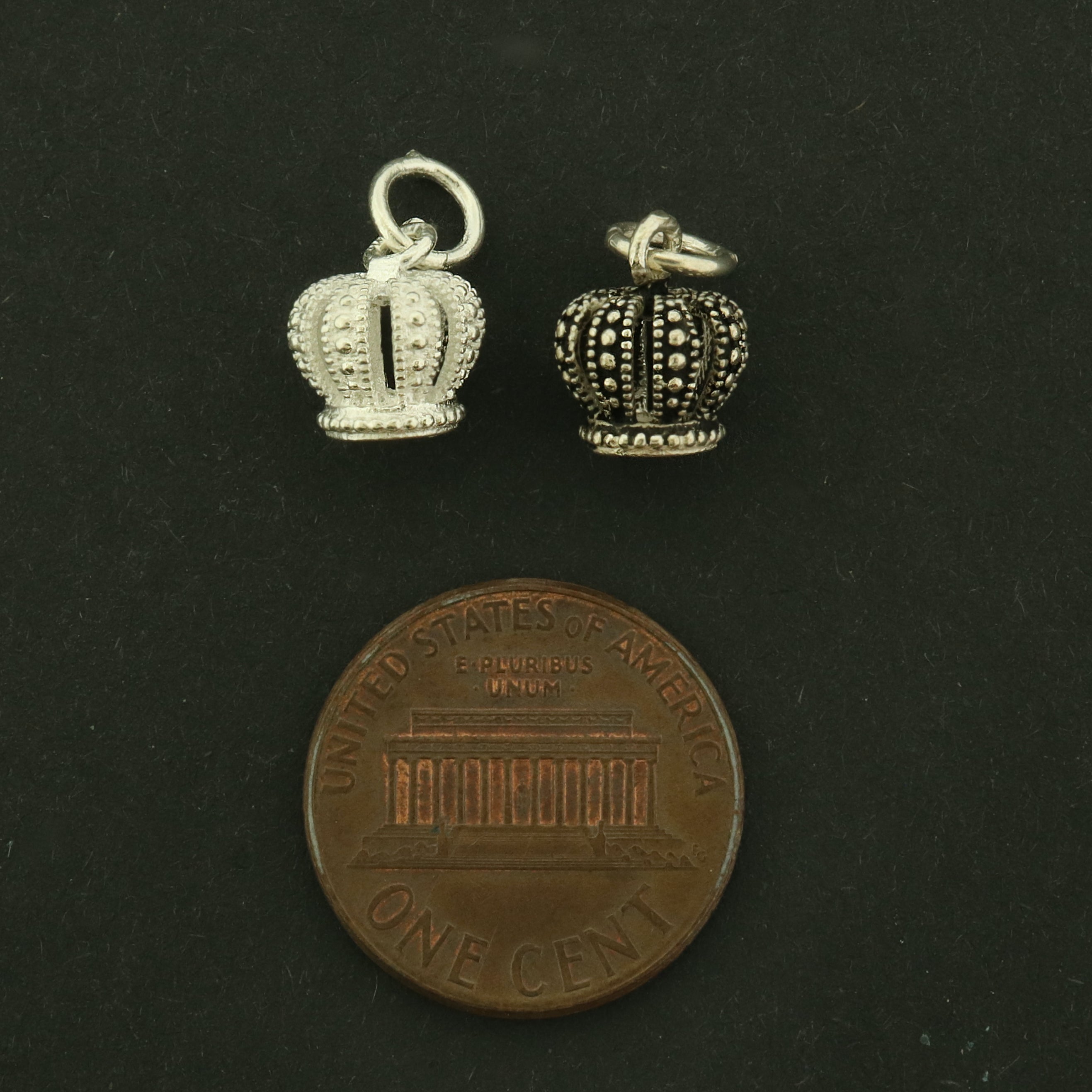 Crown Sterling Silver Charm - 3D - Choose Your Finish!