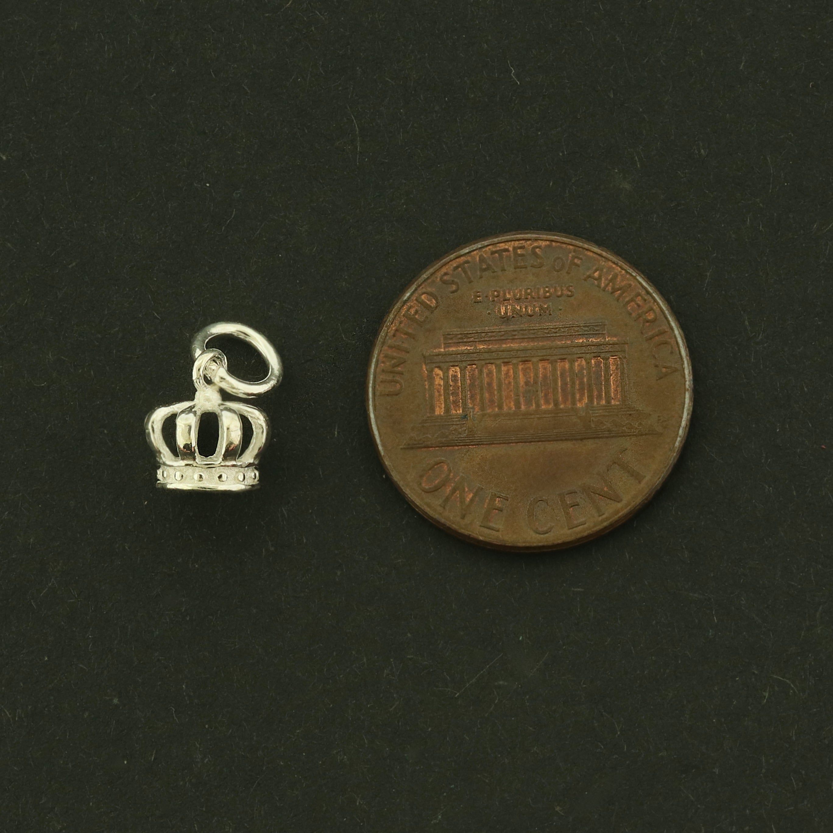 Crown Sterling Silver Charm - 3D Royalty Pendant - ST009