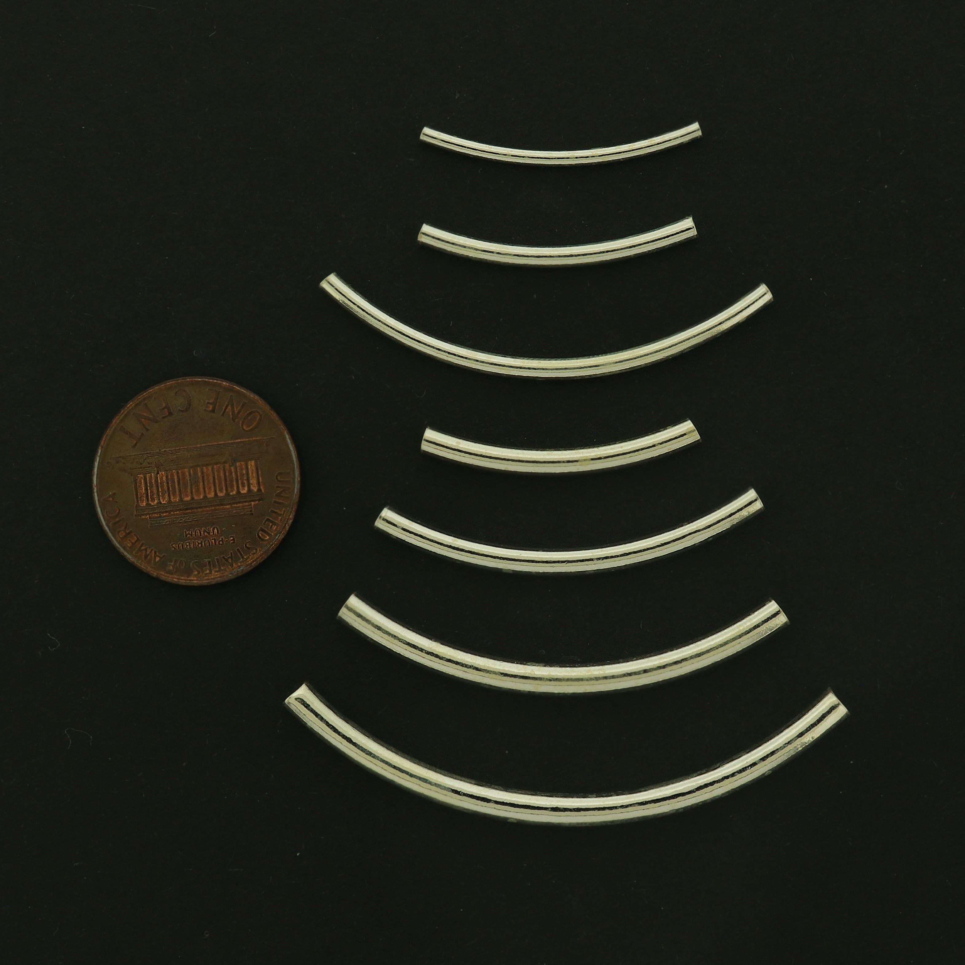 Curved Tube Sterling Silver Spacer Bead - 1 Bead - Choose Your Thickness and Length!