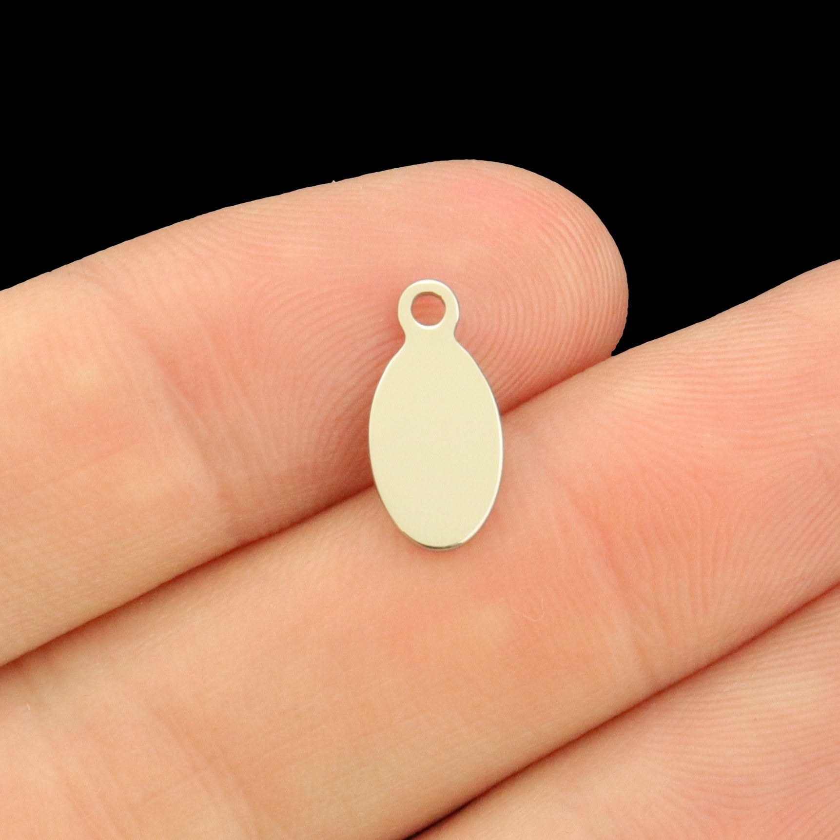 Custom Stainless Steel Oval Logo Charm - Personalized