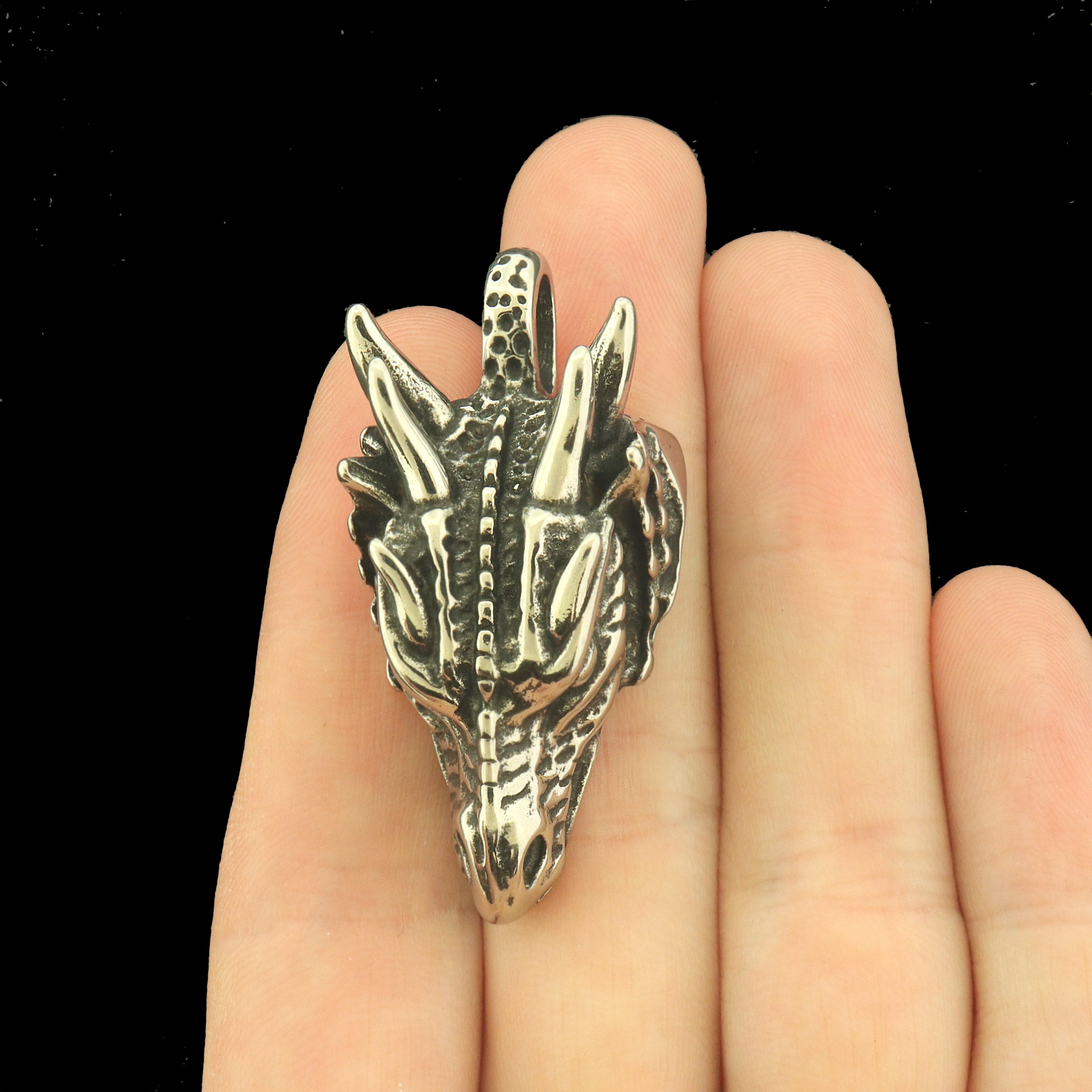 Dragon Head Stainless Steel Charms - 3D - SSP758