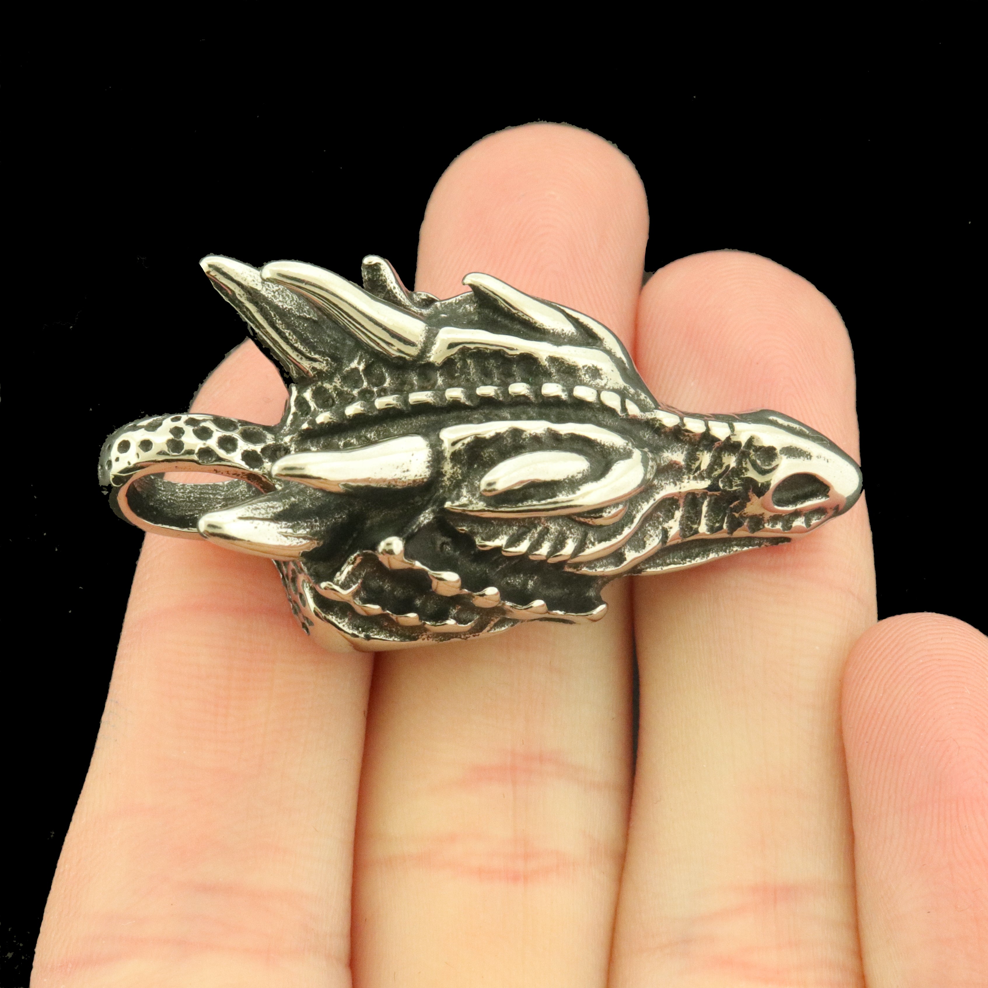Dragon Head Stainless Steel Charms - 3D - SSP758