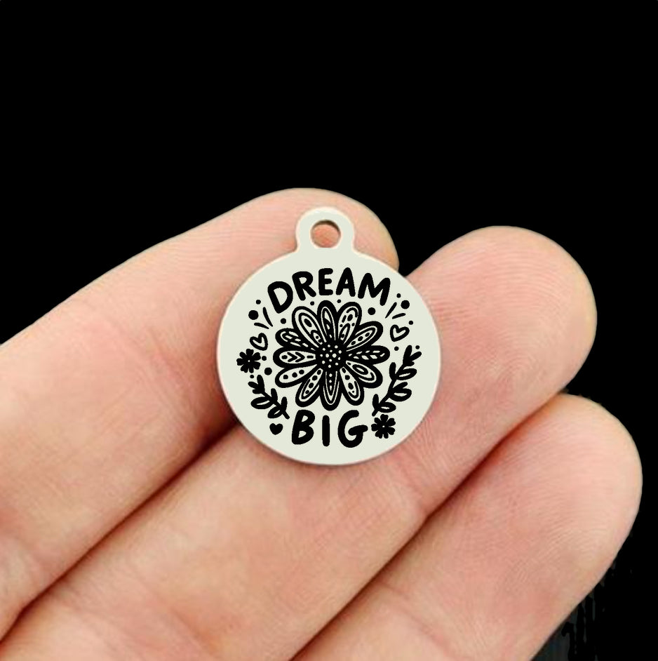Dream Big Inspirational Stainless Steel Charms - BFS001-8443