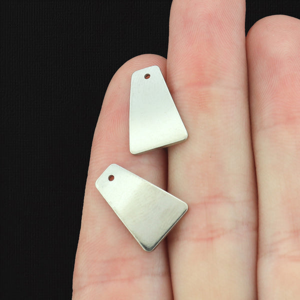 Stainless Steel Earrings - Trapezoid Stud Bases - 16mm x 10mm - 2 Pieces 1 Pair - Choose Your Tone