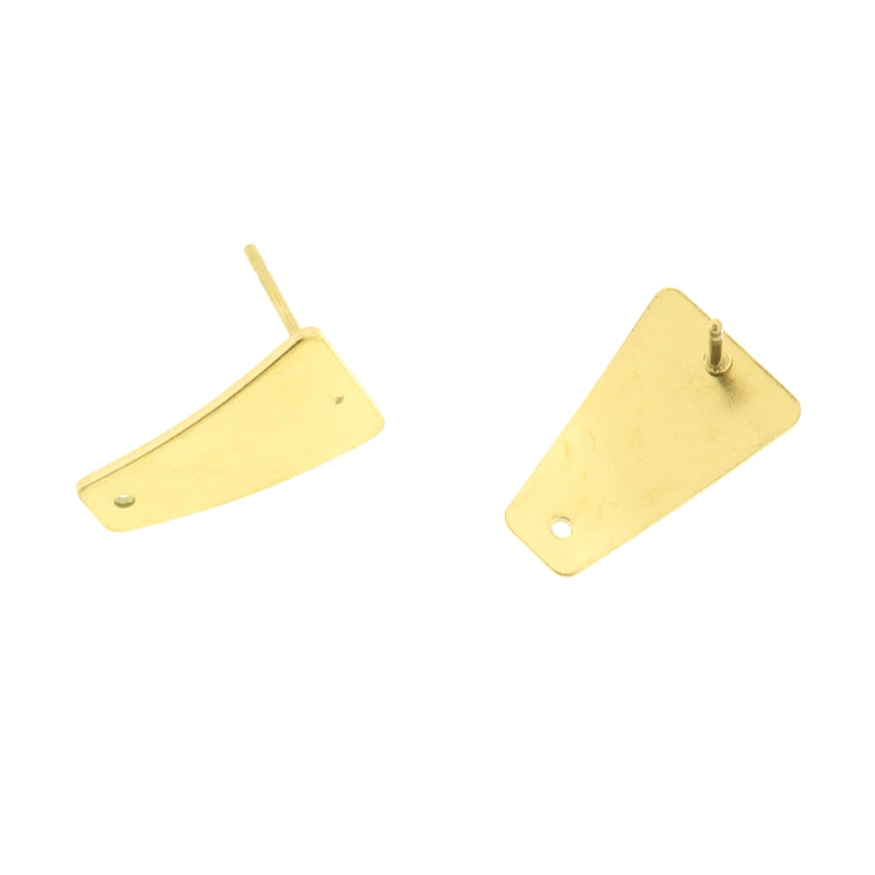 Stainless Steel Earrings - Trapezoid Stud Bases - 16mm x 10mm - 2 Pieces 1 Pair - Choose Your Tone