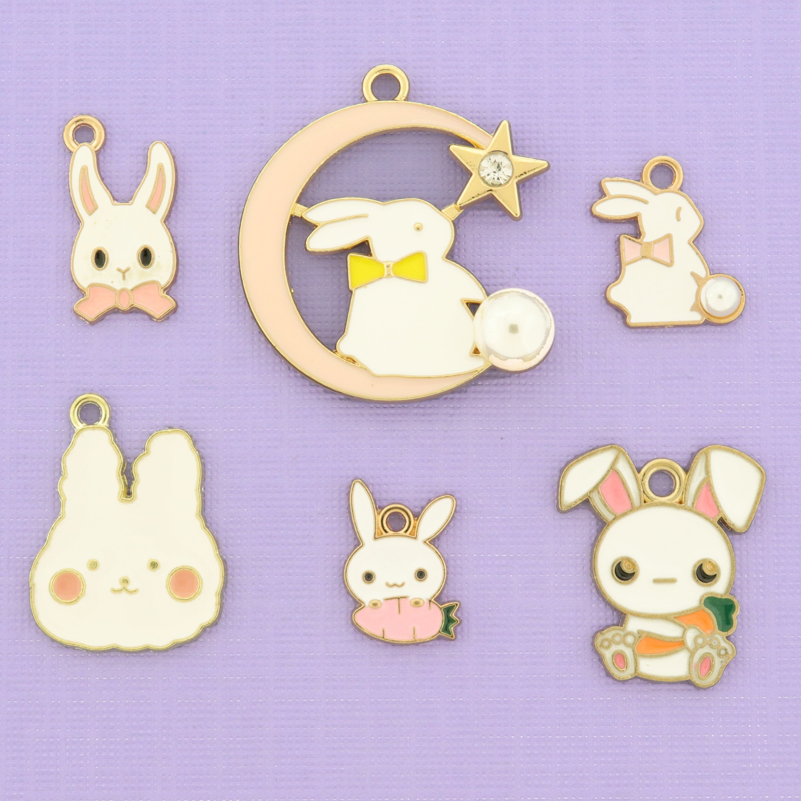 Easter Charm Collection Gold Tone Enamel Charms - 6 Charms - COL378H